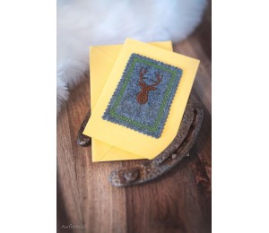 Stickdatei ITH - Postkarte Hirsch